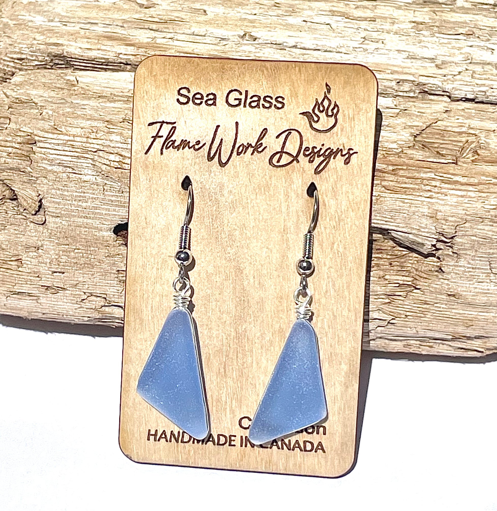 Sea Glass Earrings - Rain