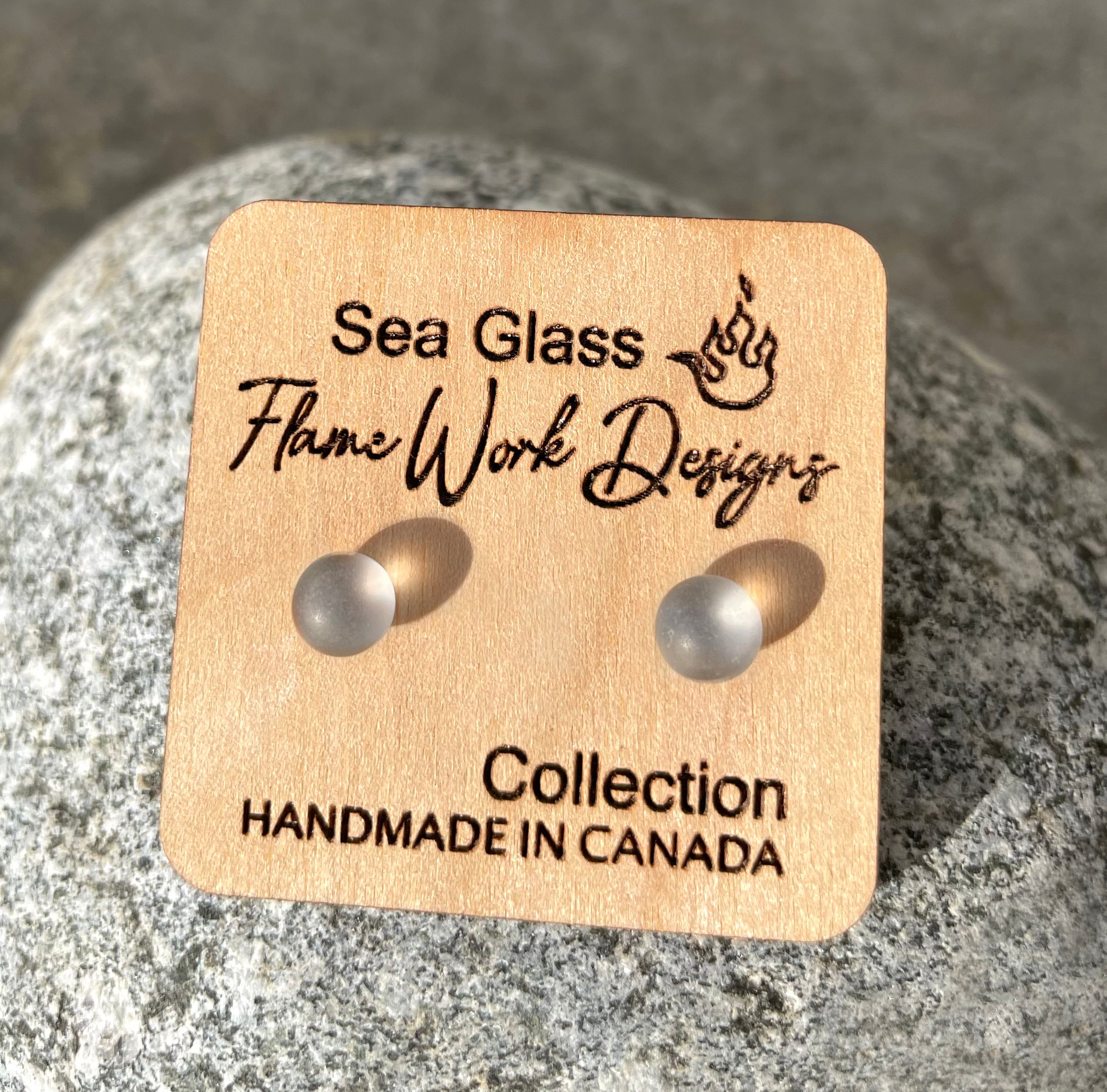 Sea Glass Studs - Clear
